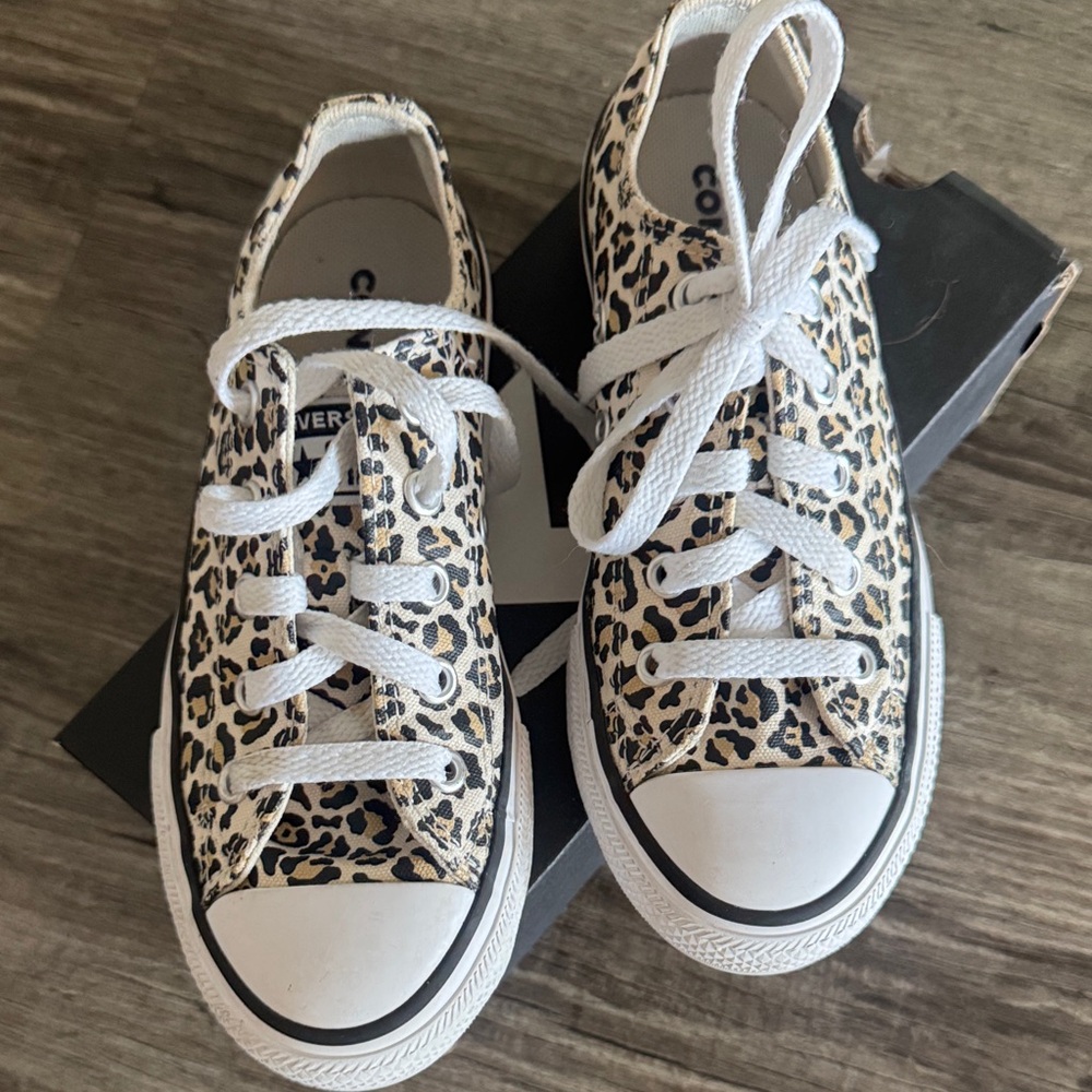 Converse Kids Leopard Print Low-Top Sneakers 366297F black/driftwood/light fawn - Picture 2 of 5
